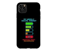 Custodia per iPhone 11 Pro Max My Weekly Social Energy Batteria Ricarica Gamer Retro