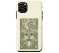 Custodia per iPhone 11 Pro Max Mystical Pug Howling at The Moon Tarocchi Card Art Dog Amante