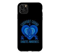Custodia per iPhone 11 Pro Max Nastro blu per il mese di sensibilizzazione sul diabete di Support Squad