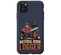 Custodia per iPhone 11 Pro Max Natural Born Logger (castoro con motosega)