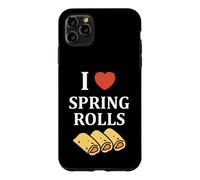 Custodia per iPhone 11 Pro Max Nem food funny simple quote I love spring rolls
