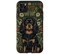 Custodia per iPhone 11 Pro Max Nero Tan Cavalier William Morris Style Floreale
