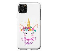 Custodia per iPhone 11 Pro Max New Baby Girls Biggest Sister Unicorn