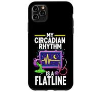 Custodia per iPhone 11 Pro Max Night Shift Nurse Circadian Rhythm Flatline Humor