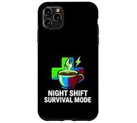 Custodia per iPhone 11 Pro Max Night Shift Survival Mode Nurse Medical Coffee
