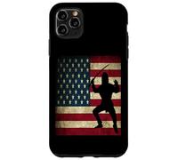 Custodia per iPhone 11 Pro Max Ninja Warrior Bandiera americana americana
