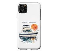 Custodia per iPhone 11 Pro Max No Plans Just Sunsets Acquerello Cabin Cruiser Barca Regalo