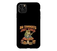 Custodia per iPhone 11 Pro Max No Thoughts Just Vibes Frog Mindfulness Meditation Mushroom