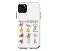 Custodia per iPhone 11 Pro Max Nomi di animali da fattoria per bambini, facile apprendimento, animali carini