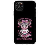 Custodia per iPhone 11 Pro Max Non sono un disastro, sono una Spicy Disaster Pink Highland Cow