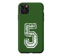 Custodia per iPhone 11 Pro Max Numero 5 Grungy Bianco Sportivo Stile Squadra