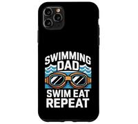 Custodia per iPhone 11 Pro Max Nuoto Papà Nuotare Mangia Ripeti Divertente Piscina