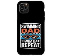 Custodia per iPhone 11 Pro Max Nuoto Papà Nuotare Mangia Ripeti Divertente Piscina