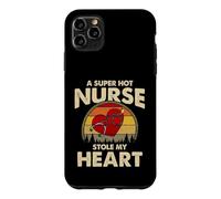 Custodia per iPhone 11 Pro Max Nurses Couple Gift Super Hot Nurse Stole My Heart Valentines