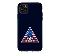 Custodia per iPhone 11 Pro Max Occhio dentro USA Flag Piramide - All-Seeing Eye Conspiracy