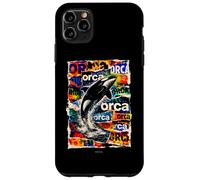 Custodia per iPhone 11 Pro Max Oceano Orca con onde marine fauna selvatica orca design