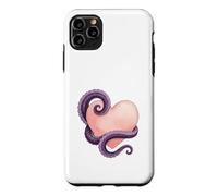 Custodia per iPhone 11 Pro Max Octopus Heart Tentacle Ocean Love Cute Octopus