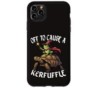 Custodia per iPhone 11 Pro Max Off to Cause a Kerfuffle Funny Whimsical Frog Wizard Turtle