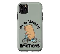 Custodia per iPhone 11 Pro Max Off to Regulate Emotions Mental Health Funny Capybara