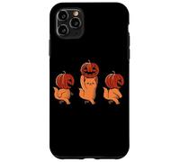 Custodia per iPhone 11 Pro Max one two three Cute Kittens Pumpkin Halloween Spooky vintage