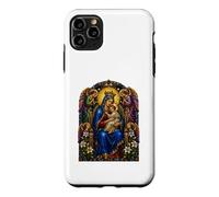 Custodia per iPhone 11 Pro Max Opera d'arte dell'icona cattolica medievale di Mary And Child Angels