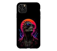 Custodia per iPhone 11 Pro Max Opera d'arte extraterrestre alieno rettiliano retrò