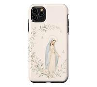 Custodia per iPhone 11 Pro Max Opera d'arte floreale Vergine Maria Preghiera Fede