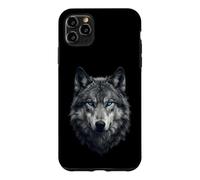 Custodia per iPhone 11 Pro Max Opera d'arte mistica con lupo e occhi azzurri