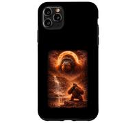 Custodia per iPhone 11 Pro Max Orangutan Ululando Alla Luna Vintage Divertente Mistico