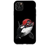 Custodia per iPhone 11 Pro Max Orca Giocosa con Occhiali da Sole Arte Marina Divertente
