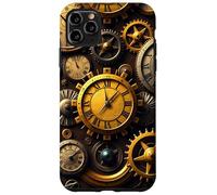 Custodia per iPhone 11 Pro Max Orologio vintage Steampunk Timepiece design meccanico