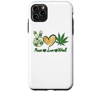Custodia per iPhone 11 Pro Max Pace Amore Erba Marijuana Cannabis Retro Vintage