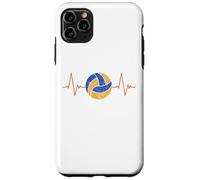 Custodia per iPhone 11 Pro Max Pallavolo Battito cardiaco - Palla ECG Pulse Distressed Design