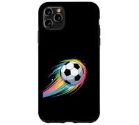 Custodia per iPhone 11 Pro Max Pallone da calcio arcobaleno volante che taglia l'aria
