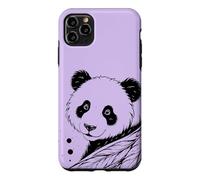 Custodia per iPhone 11 Pro Max Panda Fiori Piume Line Art Minimalista Splash