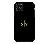 Custodia per iPhone 11 Pro Max Papa Leone XIV numero romano con Croce sottile Gesù