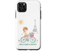 Custodia per iPhone 11 Pro Max Parigi è sempre una buona idea Ragazza carina in bicicletta