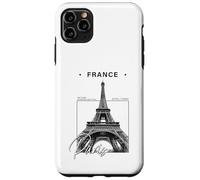 Custodia per iPhone 11 Pro Max Parigi Francia Torre Eiffel minimalista souvenir di viaggio