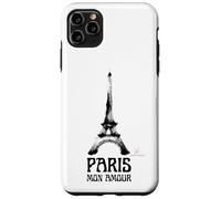 Custodia per iPhone 11 Pro Max Paris Mon Amour - Torre Eiffel Grafica Artistica a Pennello