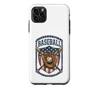 Custodia per iPhone 11 Pro Max Patriotic Baseball Glove USA Flag Vintage Graphic