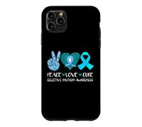 Custodia per iPhone 11 Pro Max Peace Love Cure Consapevolezza del mutismo selettivo, colore: verde acqua, speranza