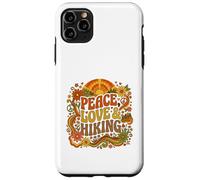 Custodia per iPhone 11 Pro Max Peace Love Hiking Retro Sunset Hiking Mom Outdoor Trekking