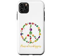Custodia per iPhone 11 Pro Max Peace Love Veggies - Vegano, Vegetariano, Animali, No alla Guerra