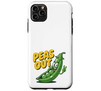 Custodia per iPhone 11 Pro Max Peas Out - Divertente gioco di parole a forma di pisello con scritta «Peas Out Giving Peace»