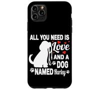 Custodia per iPhone 11 Pro Max Personalizzato Cane Nome Harley Cute Dog Pet Lover