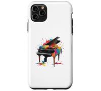 Custodia per iPhone 11 Pro Max Pianoforte colorato spruzzi di colore a spruzzo piano arte