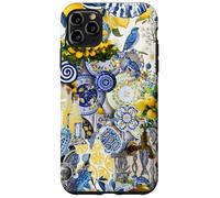 Custodia per iPhone 11 Pro Max Piastrella Mediterranea E Limone Blu Giallo Mare Italiano Estate