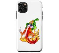 Custodia per iPhone 11 Pro Max Piccante vigile del fuoco peperoncino fumetto divertente fuoco eroe disegno