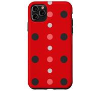 Custodia per iPhone 11 Pro Max Pink & Red Black Polka Dot Ladybug Cute Lady Bug Polka Dots