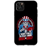 Custodia per iPhone 11 Pro Max Play More Disc Golf Frolf Patriotic Goth USA Zio Sam Skull
